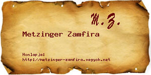 Metzinger Zamfira névjegykártya